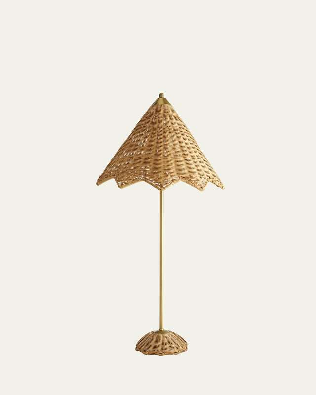Parasol 2-Light Rattan Table Lamp, 28"